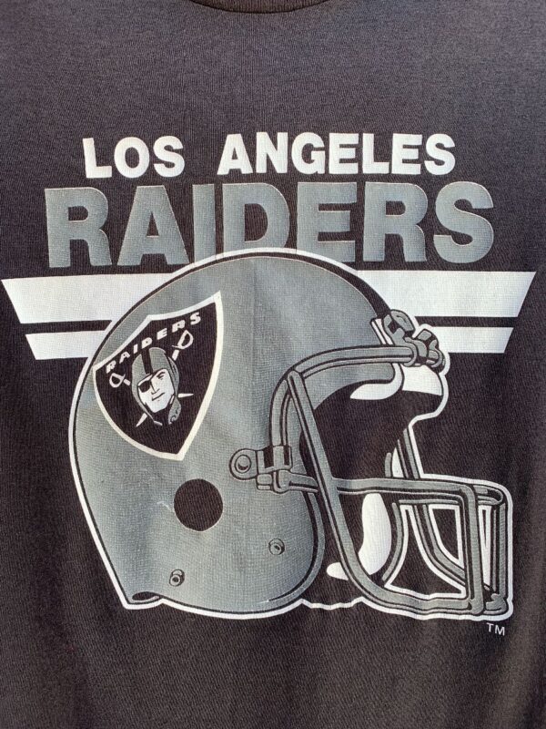 Vintage Los Angeles Raiders Trench Shirt Size MEDIUM Single Stitch