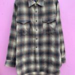 CLASSIC THICK WOOL BROWN LONG SLEEVE BUTTON UP FLANNEL