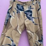 FUNKY LIGHTWEIGHT SNAP UP TEXTURED PANTS TROPICAL LEAF GRAPHIC