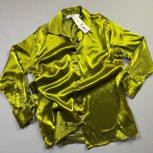 Photo detail:1990S NWT DEADSTOCK SHEER CHARTREUSE ORGANZA BLOUSE