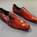 FULLY SEQUINED RED-BOTTOM LOAFERS SHOES *AS-IS