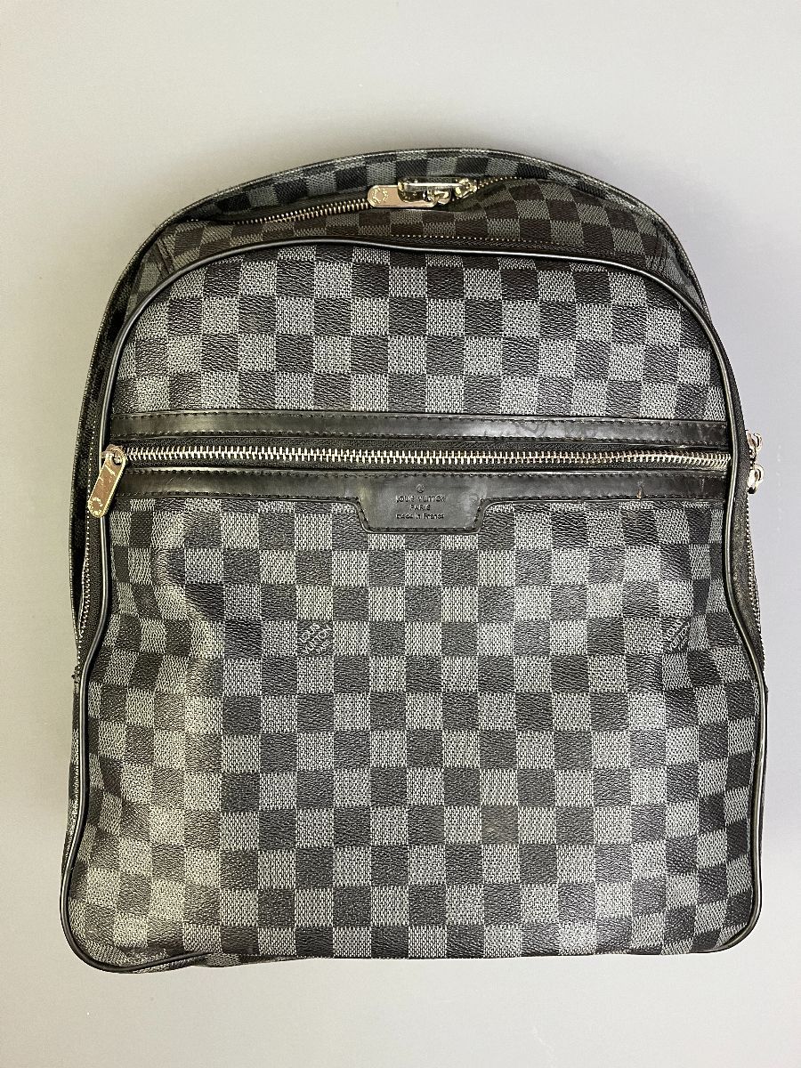 product details: DAMIER TWO TONE CHECKERED FAUX LOUIS VUITTON BACKPACK photo