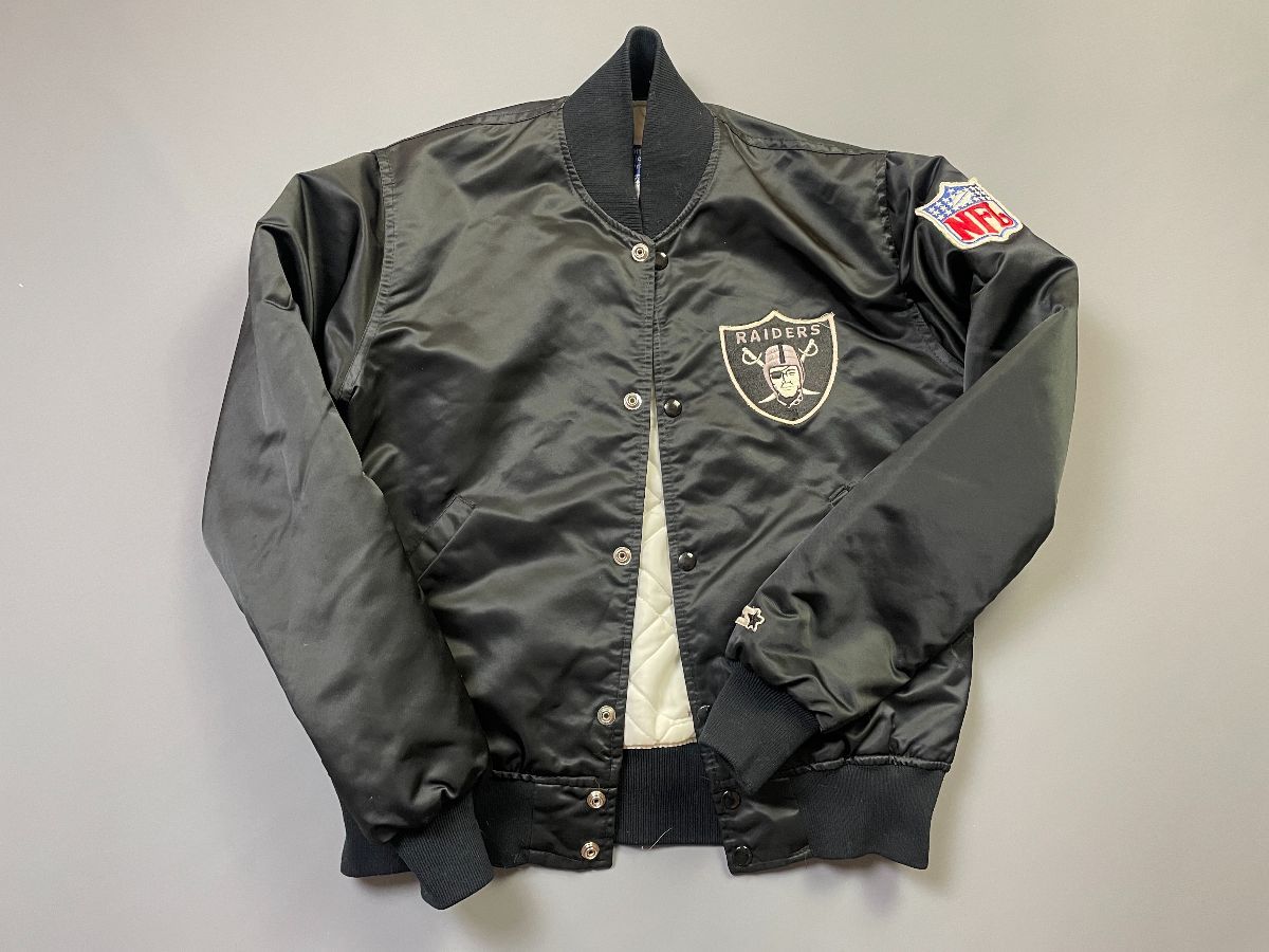 product details: NFL LOS ANGELES RAIDERS SATIN BUTTON UP STARTER JACKET photo