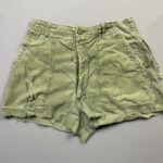 *AS-IS* PERFECTLY DISTRESSED 1960S ARMY DRAB FATIGUE MILITARY SATEEN OG-107 CUT OFF SHORTS