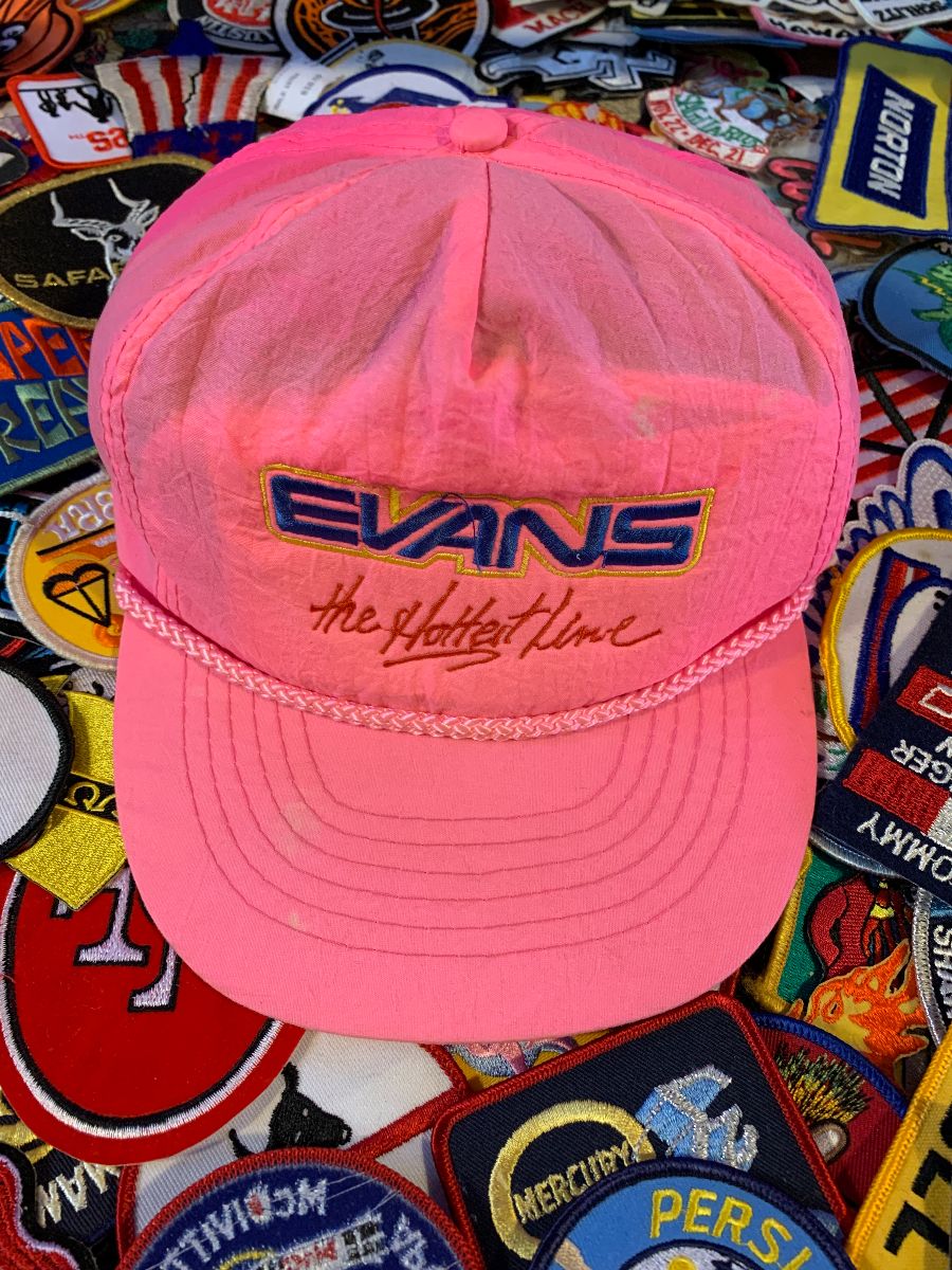 product details: NEON DAYGLOW EMBROIDERED EVANS NYLON STRAPBACK HAT THE HOTTEST LINE AS-IS photo