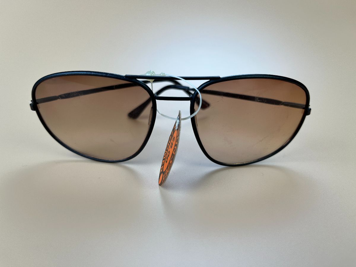 product details: AS-IS NOS DEADSTOCK 1970S AVIATOR STYLE SUNGLASSES SHEER AMBRE LENSE photo