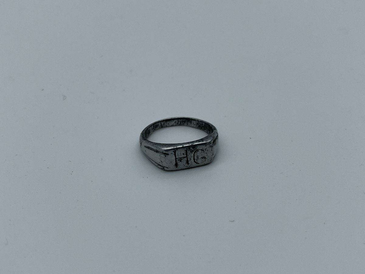 product details: HG ENGRAVED SILVER TONED MENS RING photo