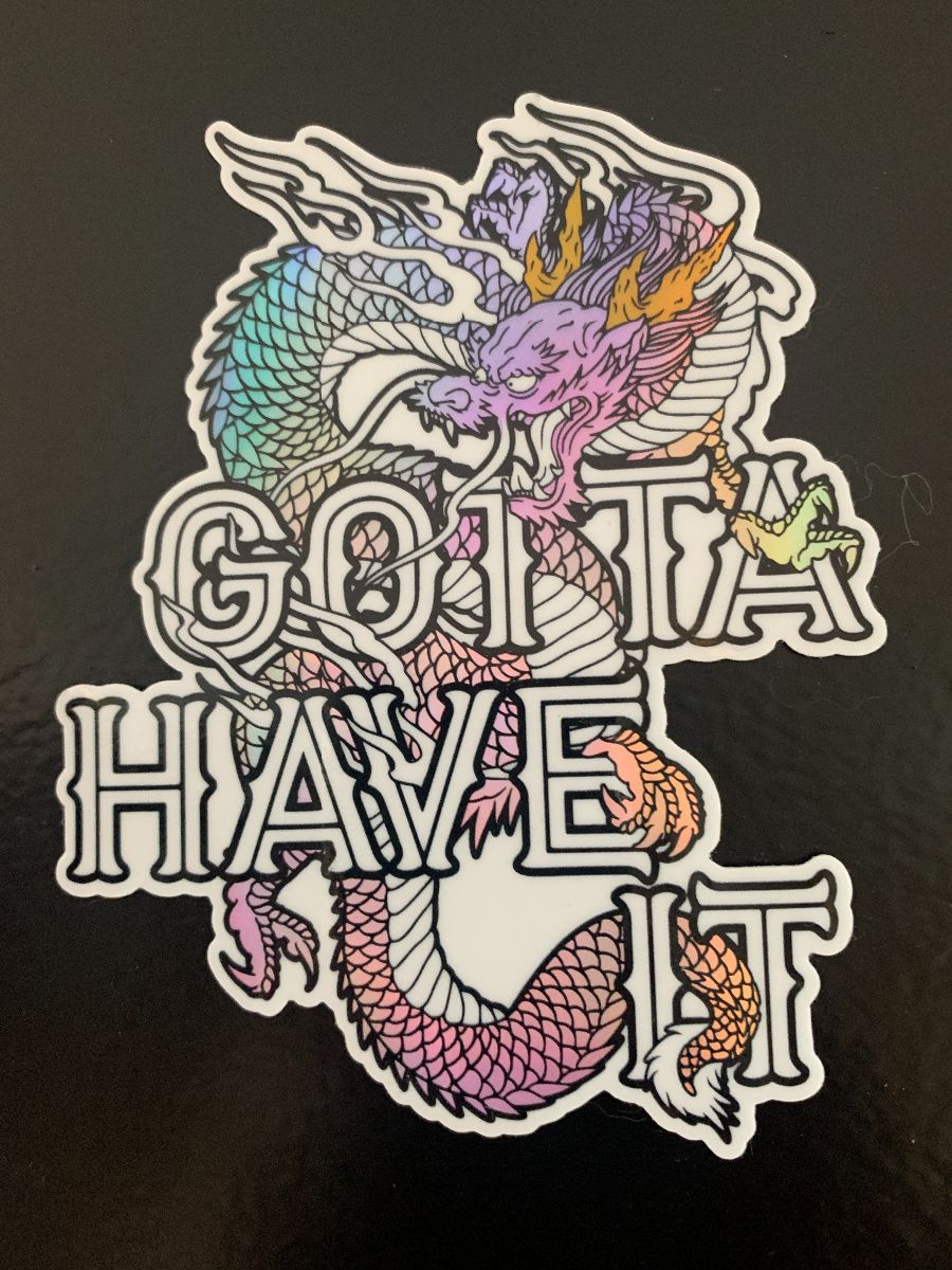 product details: GOTTA HAVE IT TATTOOED DRAGON HOLOGRAPHIC STICKER photo