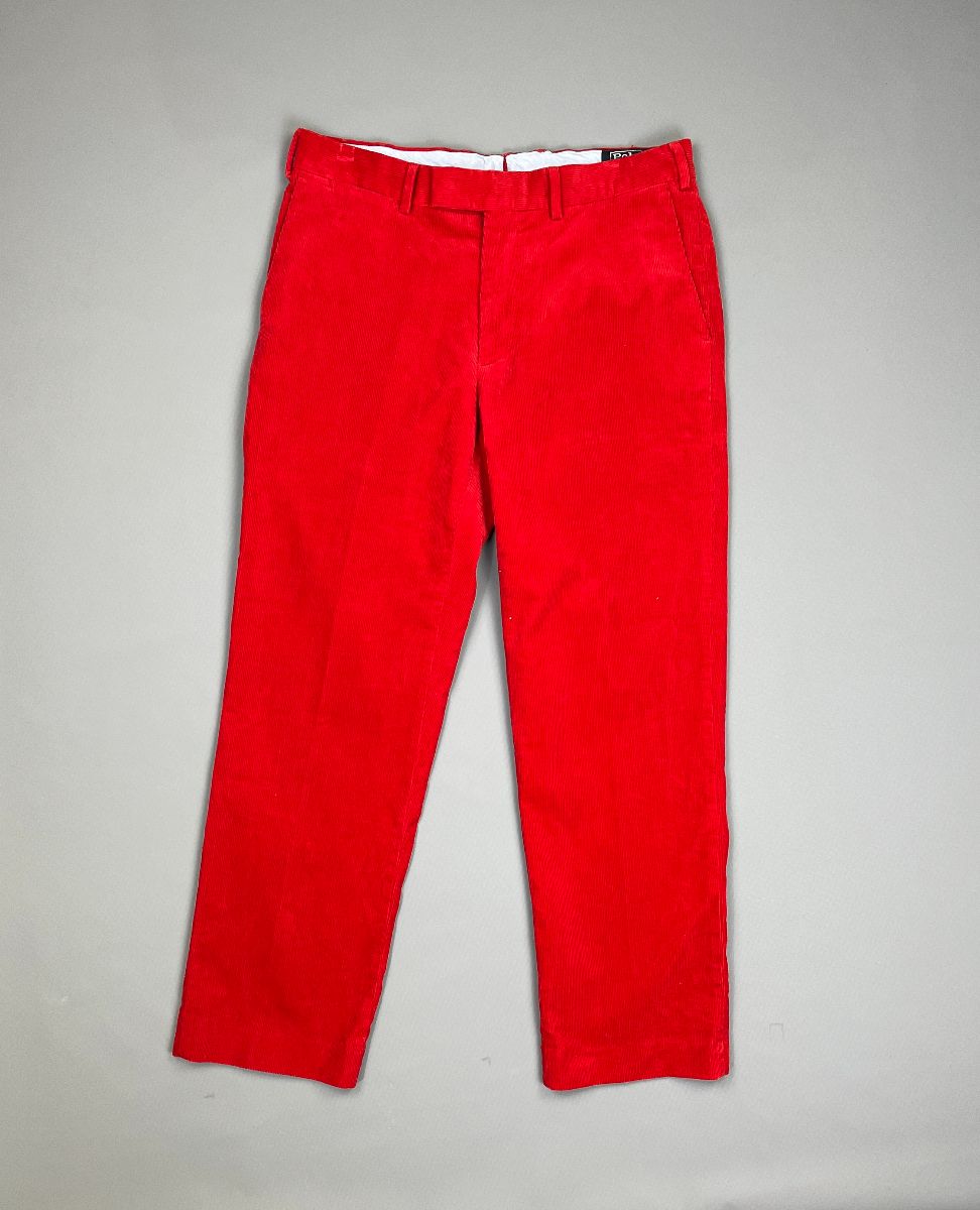 product details: CLASSIC FIT RED CORDUROY CHINO STLYE TROUSERS photo
