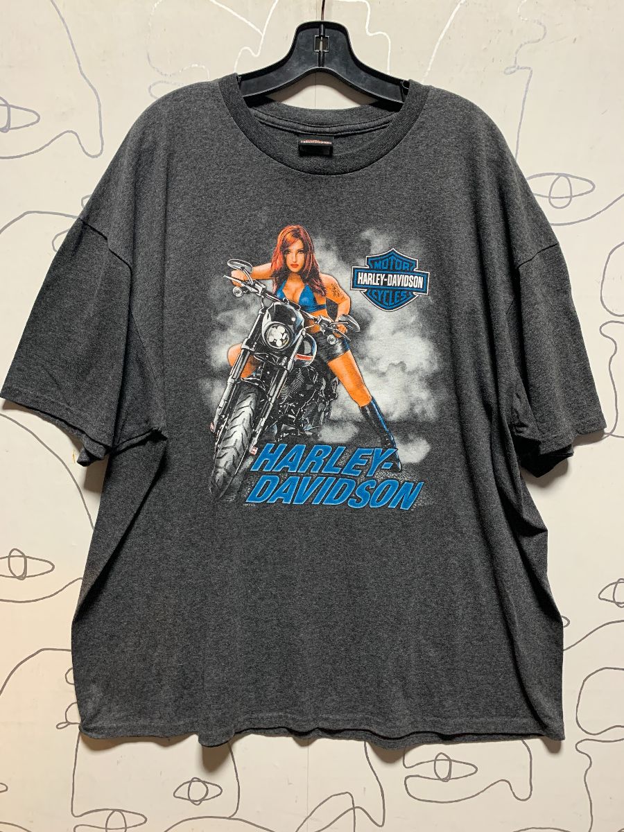product details: HARLEY DAVIDSON BABE ON BIKE GRAPHIC T-SHIRT AS-IS photo