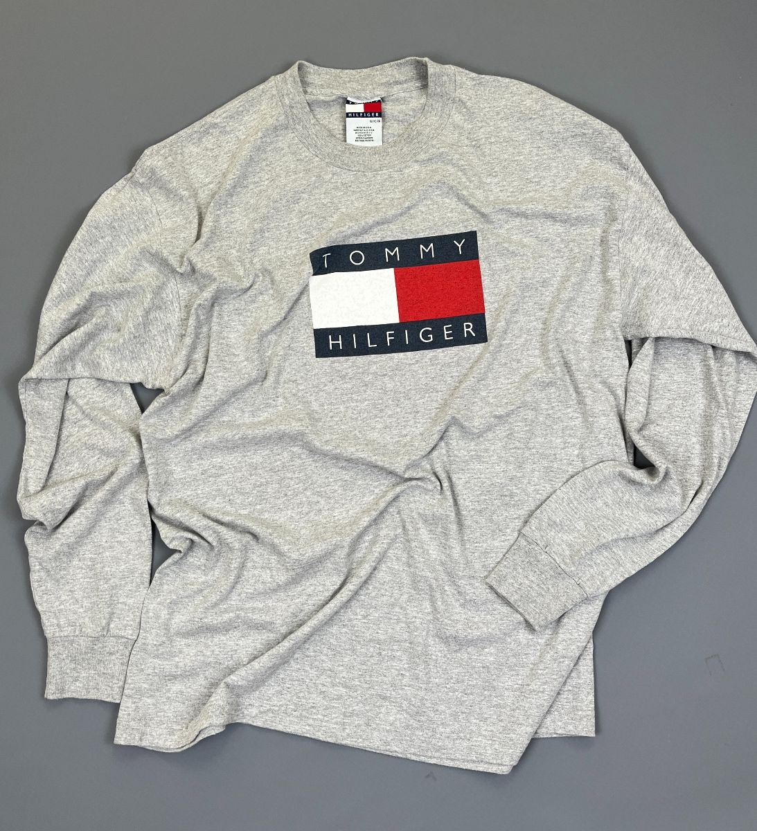 product details: CLASSIC 1990S TOMMY HILFIGER LONG SLEEVE PULLOVER T-SHIRT MADE IN USA photo