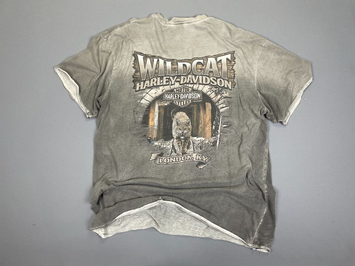 product details: AMAZING SUN FADED WILDCAT HARLEY DAVIDSON GRAPHIC T-SHIRT LONDON, KY photo