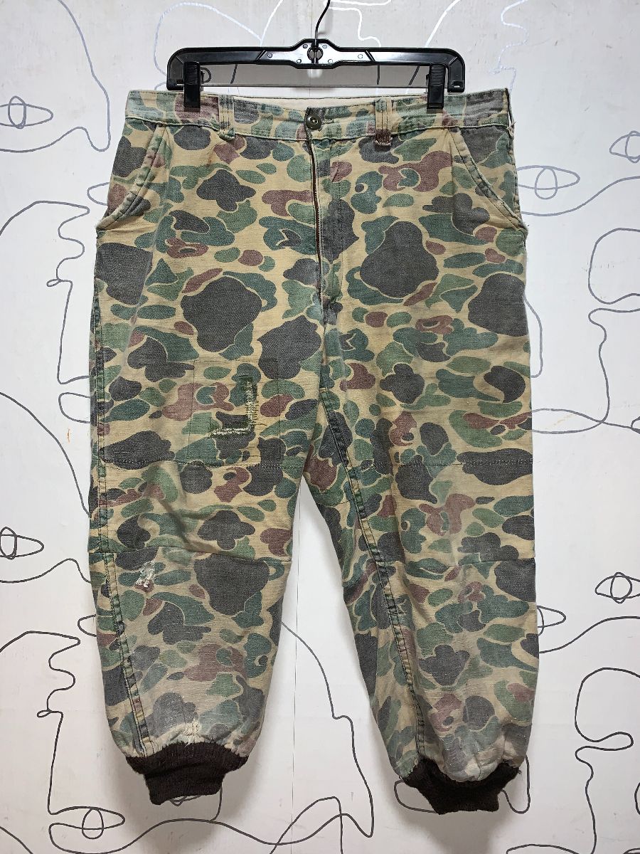 product details: FADED DUCK CAMO MILITARY PANTS CINCHED JOGGER STYLE HEM photo
