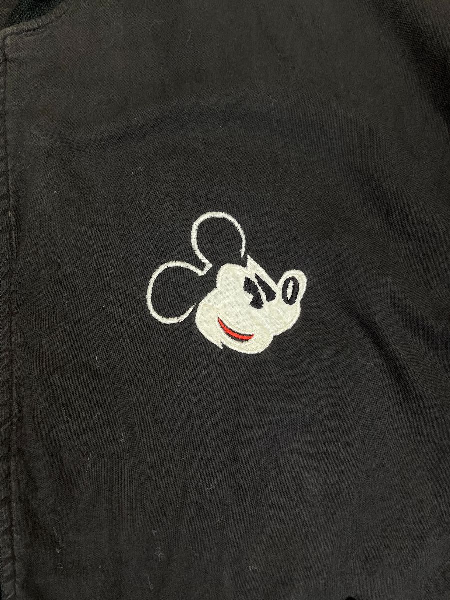 Fun 1980s-90s Puffy Embroidered Mickey Mouse Applique Zipup Cotton ...
