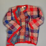 FUN 1980S KNIT PATCHWORK STYLE CARDIGAN SWEATER