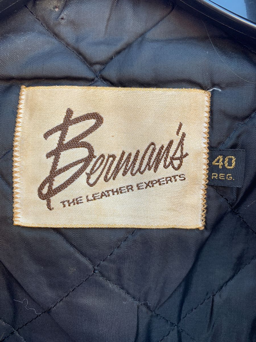 Vtg BERMAN'S The Leather Experts Motorcycle Jacket Mens Size 40