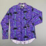 RAD 1990S BRIGHT! ALLOVER TEEPEE PRINTED LONG SLEEVE BUTTON DOWN WESTERN SHIRT