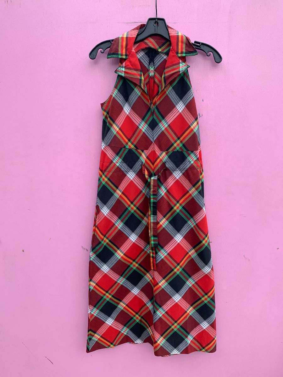 product details: CUTE PLAID COLLARED A-LINE DRESS photo