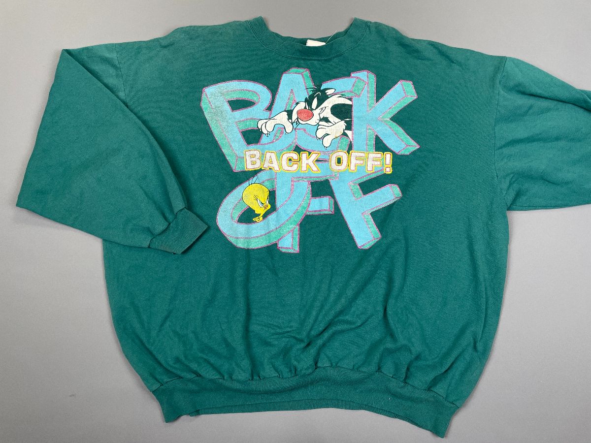 product details: BACK OFF! SYLVESTER AND TWEETY GRAPHIC SOFT PULLOVER SWEATSHIRT photo
