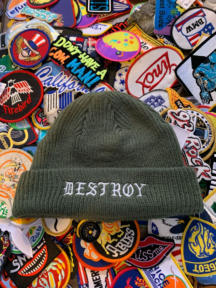 product details: KNIT BEANIE EMBROIDERED DESTROY LOGO photo