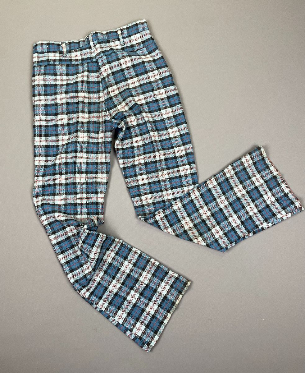 product details: *AS-IS* 1970S PLAID FLARED TROUSERS SMALL FIT AS-IS photo