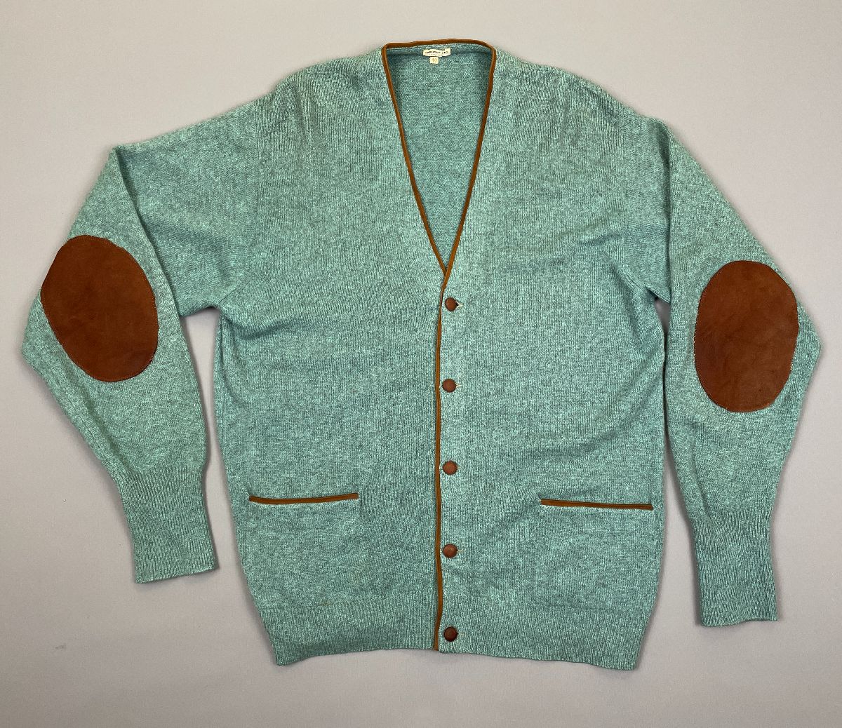Killer 1950s-60s Ballantynes Cashmere Wool Cardigan Sweater Suede ...