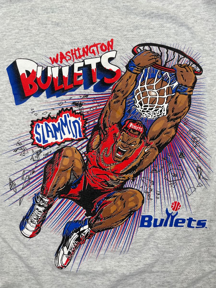 Vintage NBA Washington Bullets SS Graphic Tee Shirt Mens SZ XXL Red