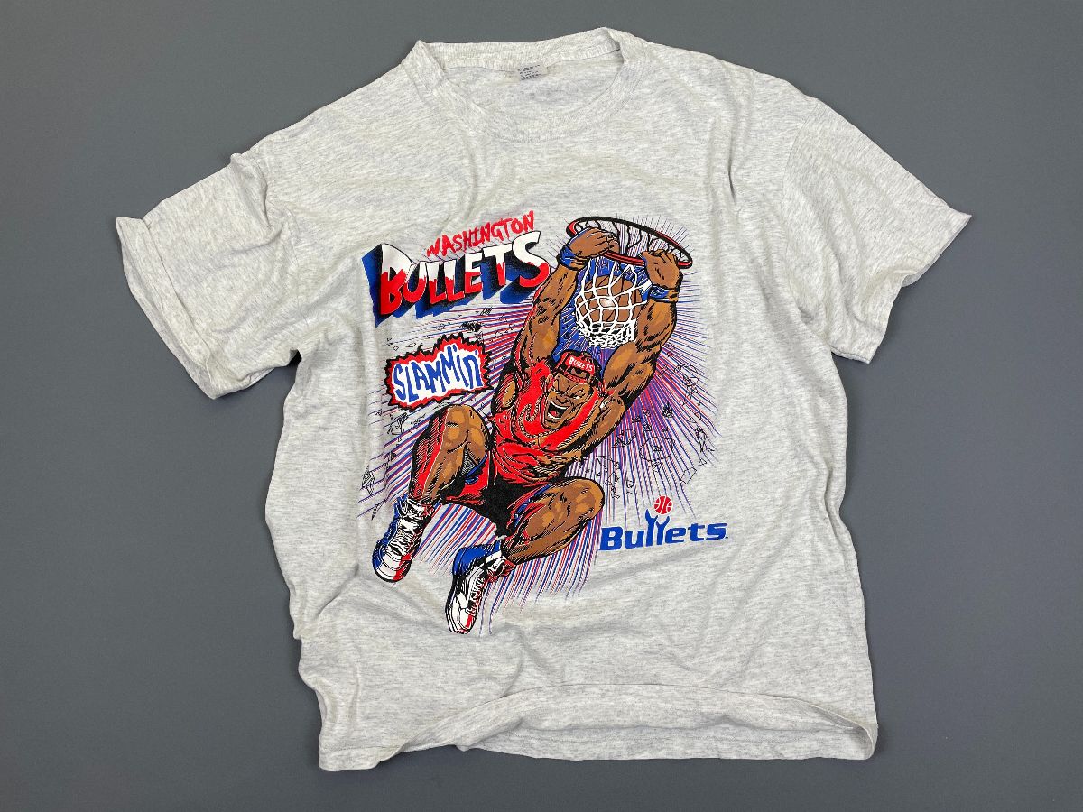 Vintage NBA Washington Bullets SS Graphic Tee Shirt Mens SZ XXL Red