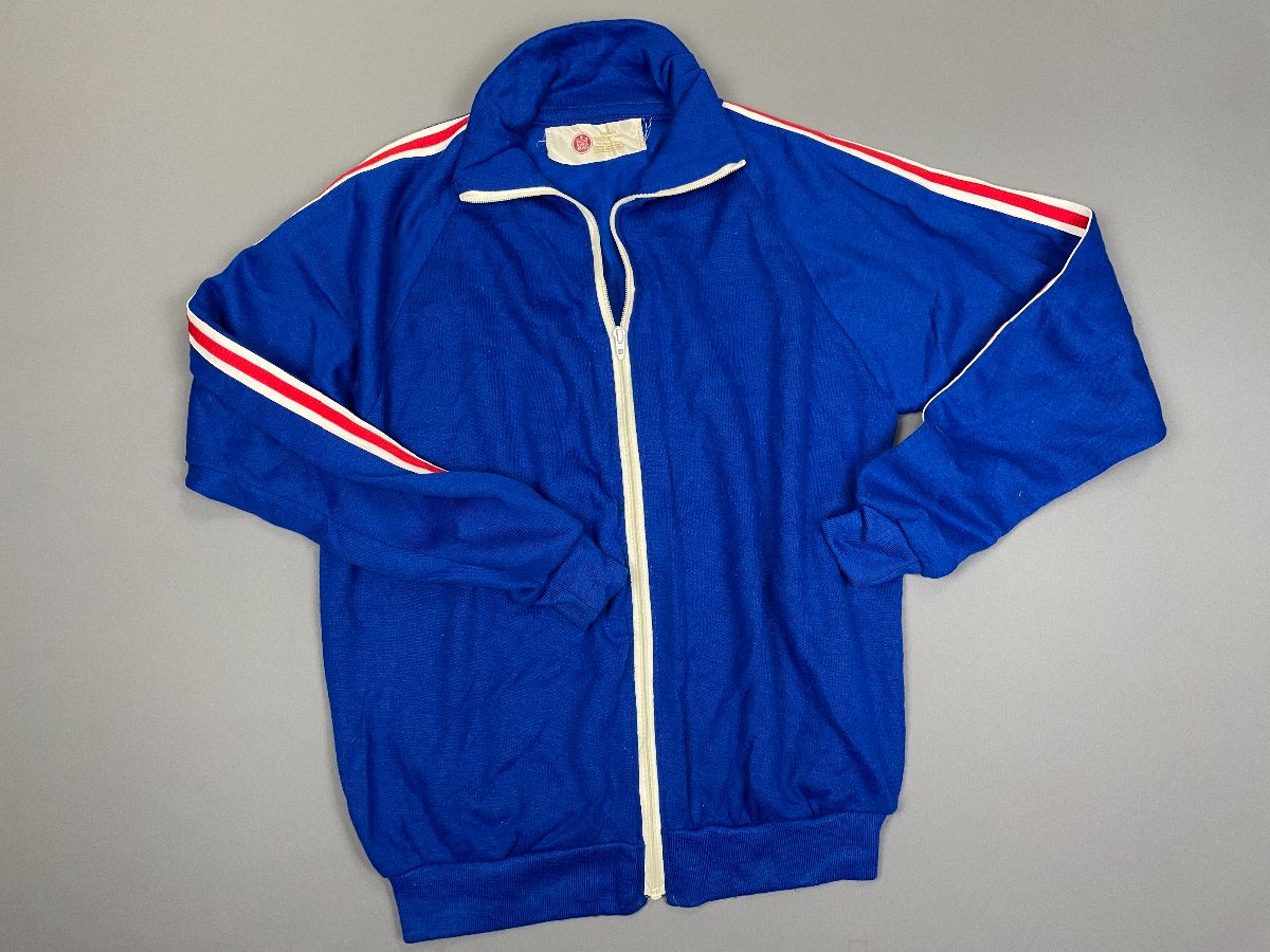 product details: BRIGHT! RETRO 1970S KINGS ROAD ZIP UP  TRACK JACKET SIDE STRIPES photo