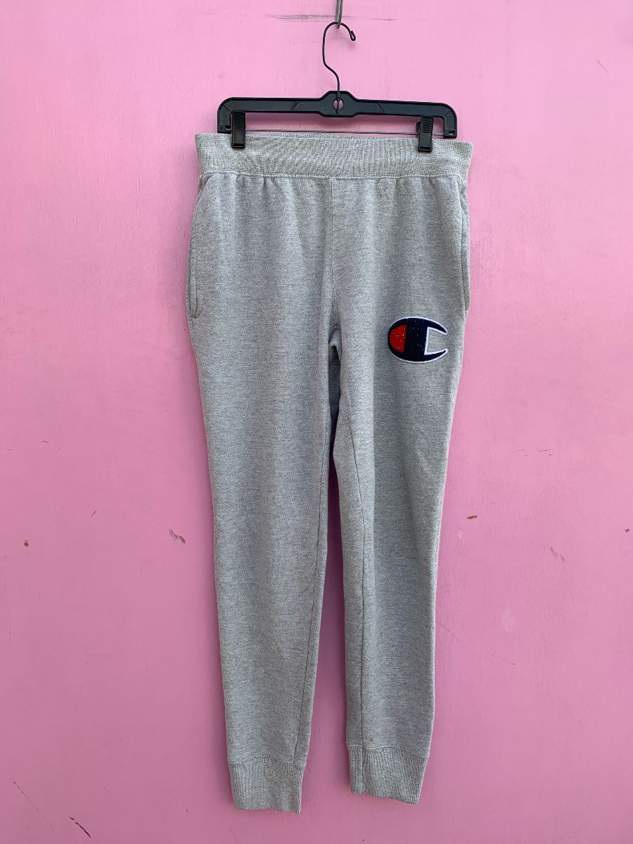 product details: MADE IN USA CHAMPION HEAVY COTTON FADED JOGGER SWEATPANTS ELASTIC WAIST photo