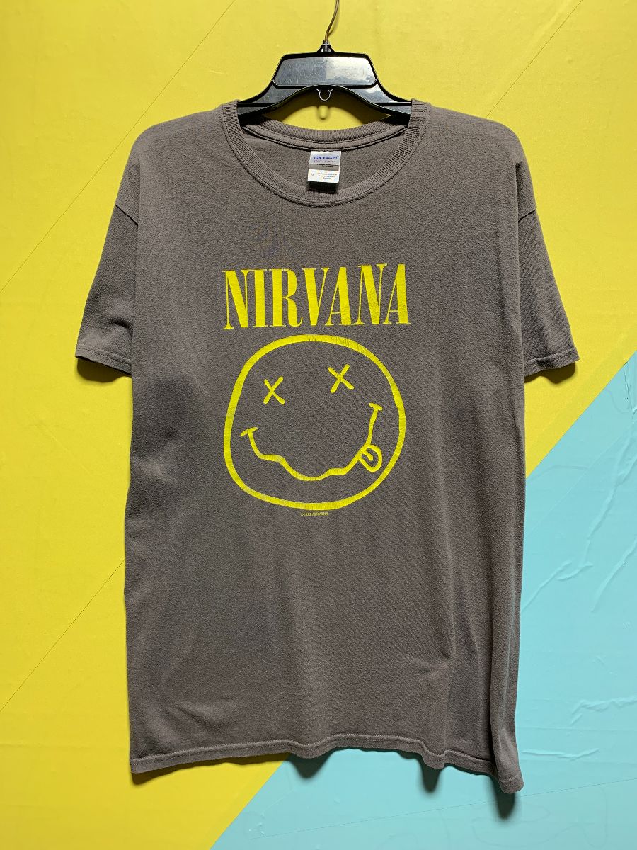 1992 Faded Nirvana Smiley Face Graphic 100% Cotton T-shirt | Boardwalk ...