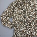 *DEADSTOCK* NWT AMAZING LEOPARD PRINT EYELASH TASSLE LONG SLEEVE BUTTON DOWN SHIRT