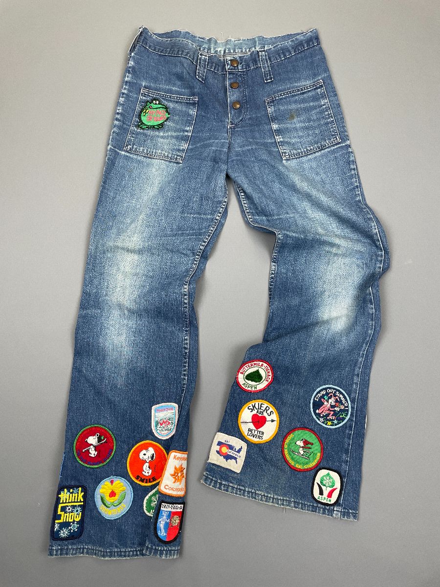 1970s blue jean patches  Clothing patches, Patched jeans, Fashion