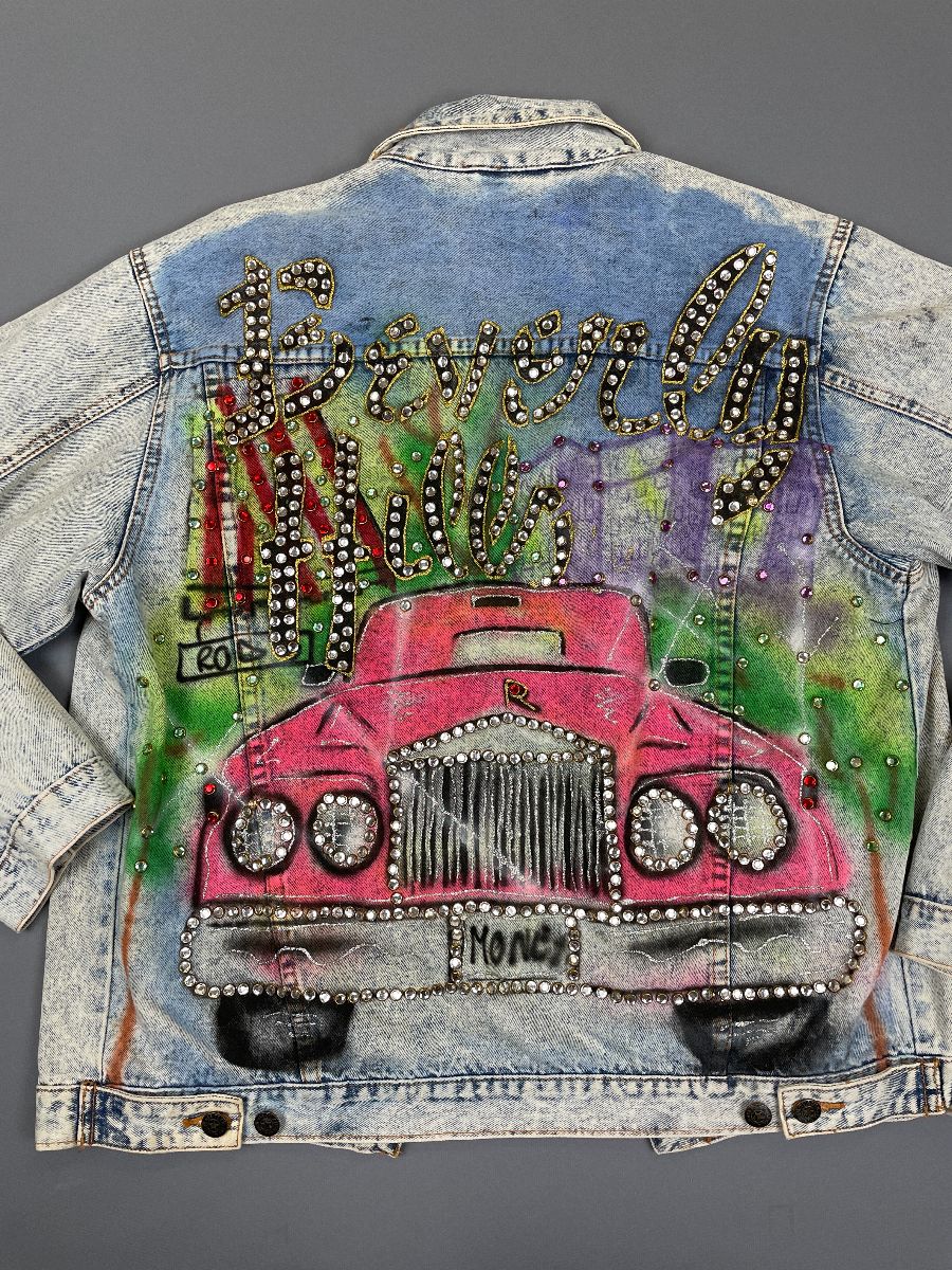 Tony Alamo Style Beverly Hills Airbrush Denim Jacket W 