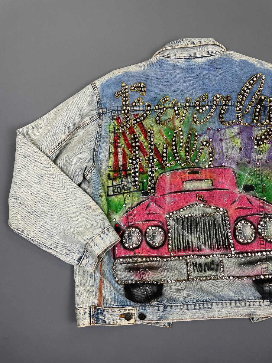 Tony Alamo Style Beverly Hills Airbrush Denim Jacket W 