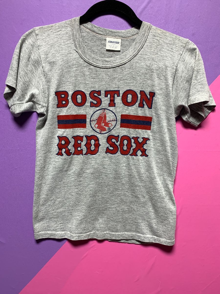 product details: SINGLE STITCHED STARTER BRAND BOSTON RED SOX GRAPHIC TEE *SMALL FIT* photo