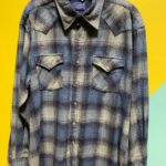 PERFECT ALL WOOL DUOTONE PLAID SNAP BUTTON WESTERN SHIRT