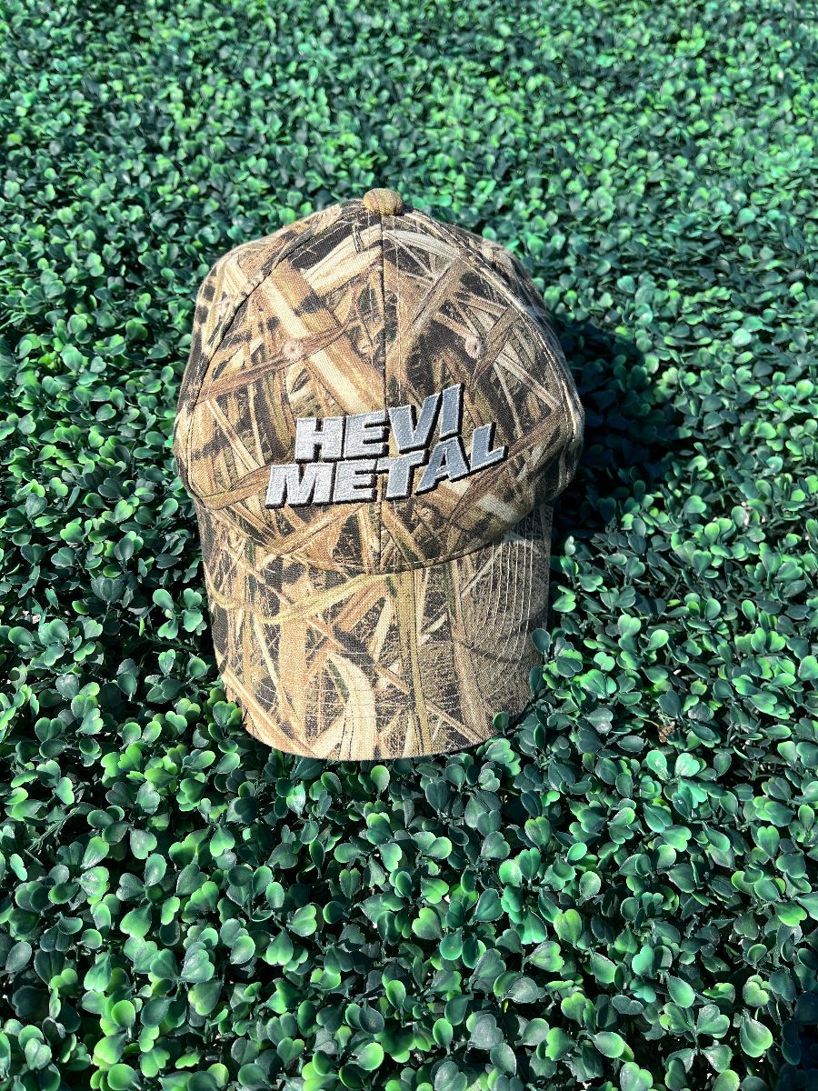 product details: HEVI METAL EMBROIDERED DESIGN REAL TREE CAMO PRINT BASEBALL HAT photo