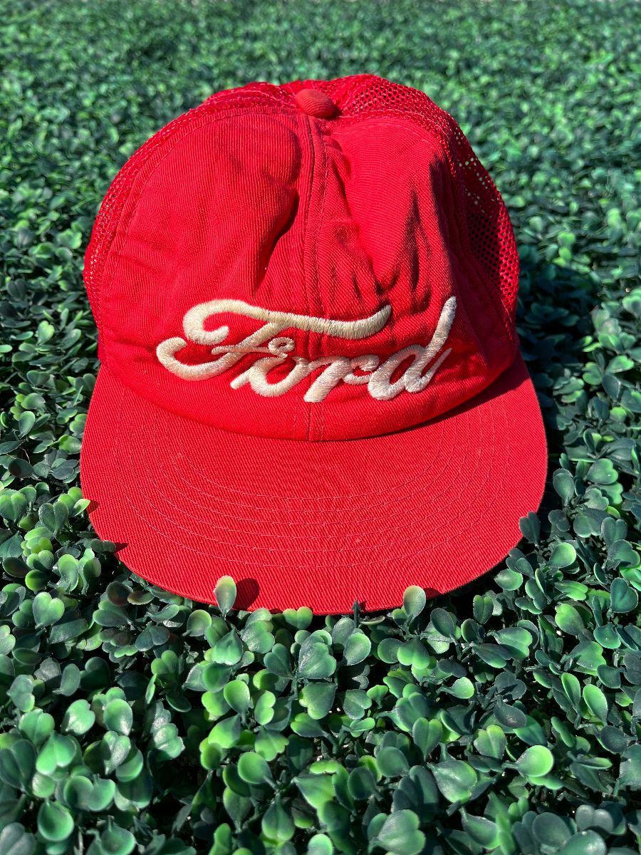 product details: *AS-IS* EMBROIDERED FORD LOGO MESH BACK TRUCKER HAT photo