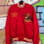 EMBROIDERED ANHEUSER BUSCH EAGLE SATIN BUTTON UP JACKET