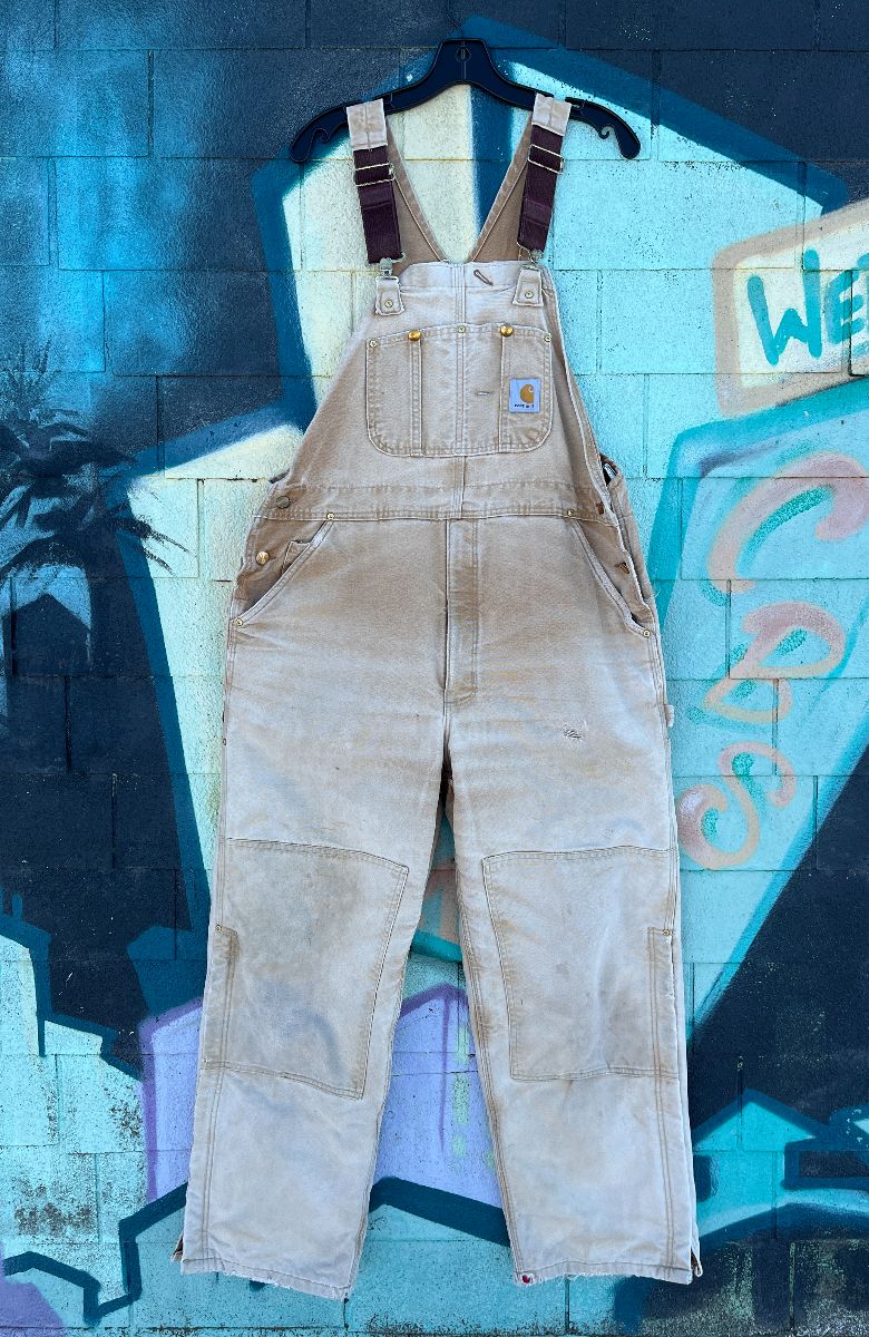 product details: THICK DOUBLE KNEE CARHARTT OVERALLS W/ INSULATED LINING AS-IS photo
