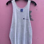 1990S COTTON & RAYON EMBROIDERED CHAMPION HEATHER GRAY TANK TOP