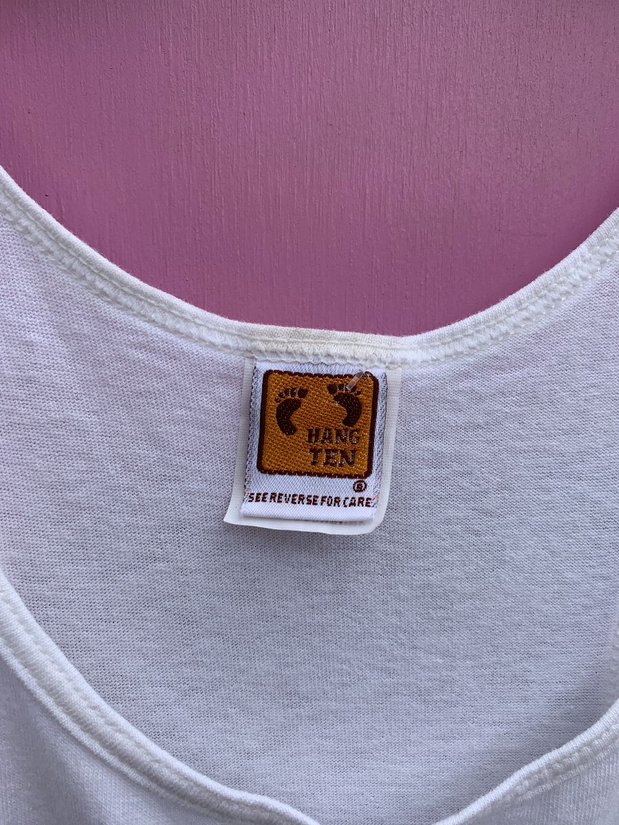 HANG TEN AWESOME HANG TEN SURF WEAR TANK TOP in WHITE