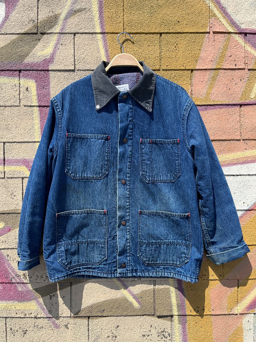 product details: DICKIES OVERSIZED DENIM CHORE JACKET W/ CORDUROY COLLAR AND WOOL INNER LINING photo