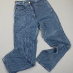 FUNN! 1980S-90S RAINBOW VERTICAL PIN STRIPED JEANS