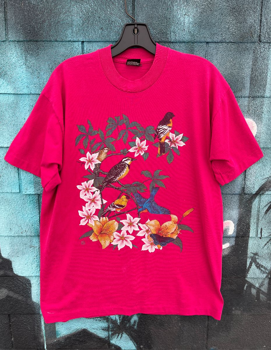 product details: AS-IS BIRDS IN NATURE GRAPHIC SINGLE STITCH T-SHIRT photo