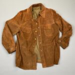 1970S HEAVY SUEDE SNAP BUTTON UP JACKET W/ SATIN LINING