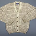 PENDLETON SOFT 100% MARLED WOOL BUTTON UP POCKETED CARDIGAN SWEATER LEATHER BUTTONS
