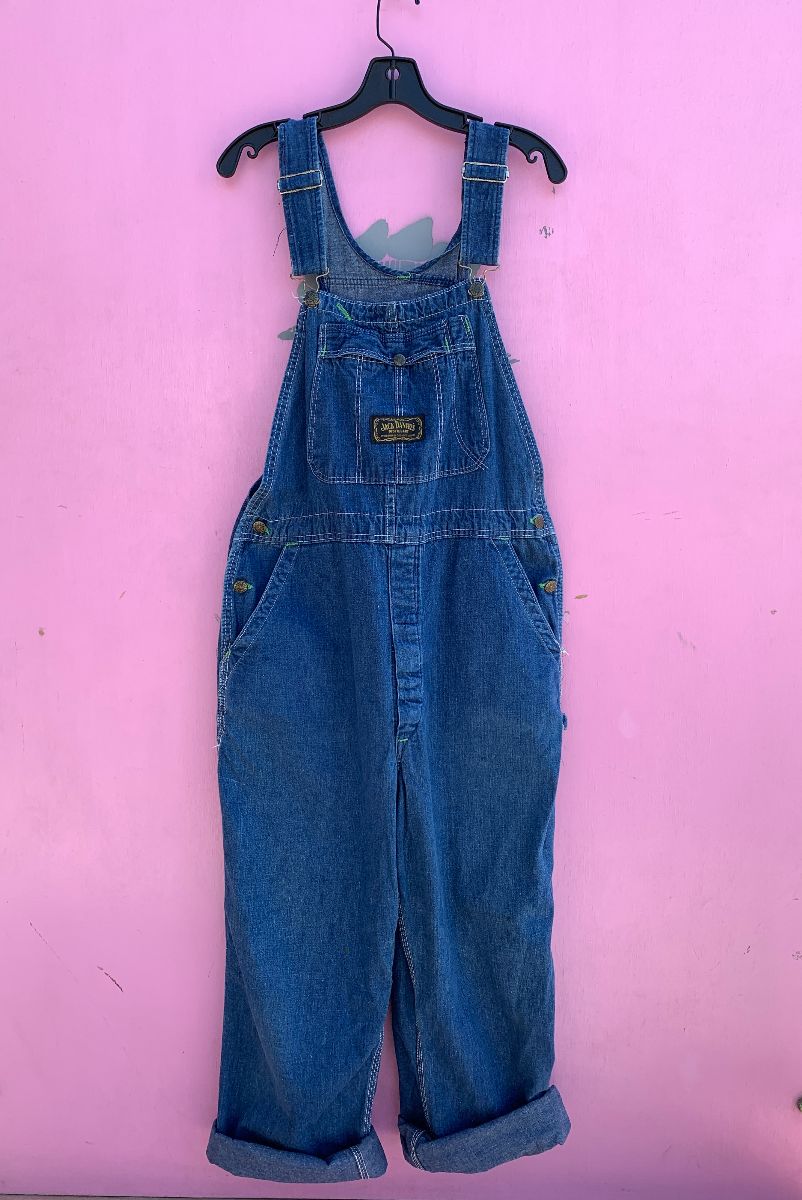 Rare Darker Wash Jack Daniels Brand Denim Overalls Embroidered Back ...