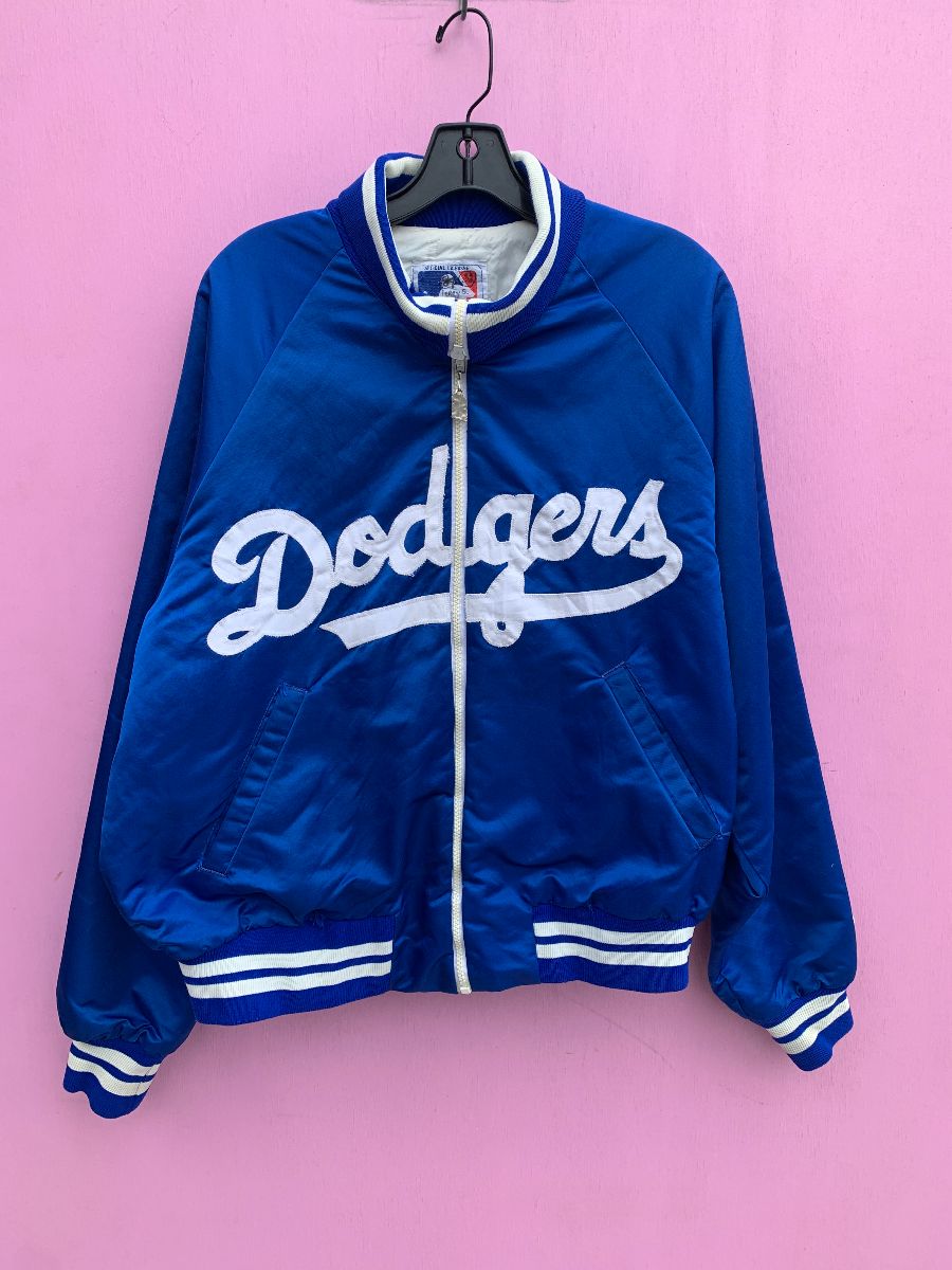 Vintage 90s LOS ANGELES DODGERS Varsity Light Zipper Jacket 
